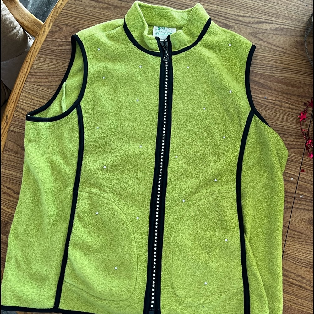 Quacker Factory embellished green vest.  1x.